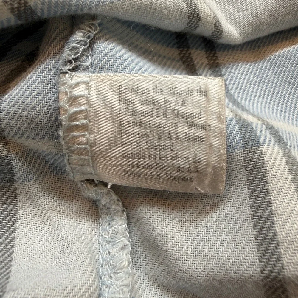 VTG Disney Winnie Pooh XL 90s Plaid Nightshirt Eeyore Embroidered Sleep Dress - Picture 9 of 10